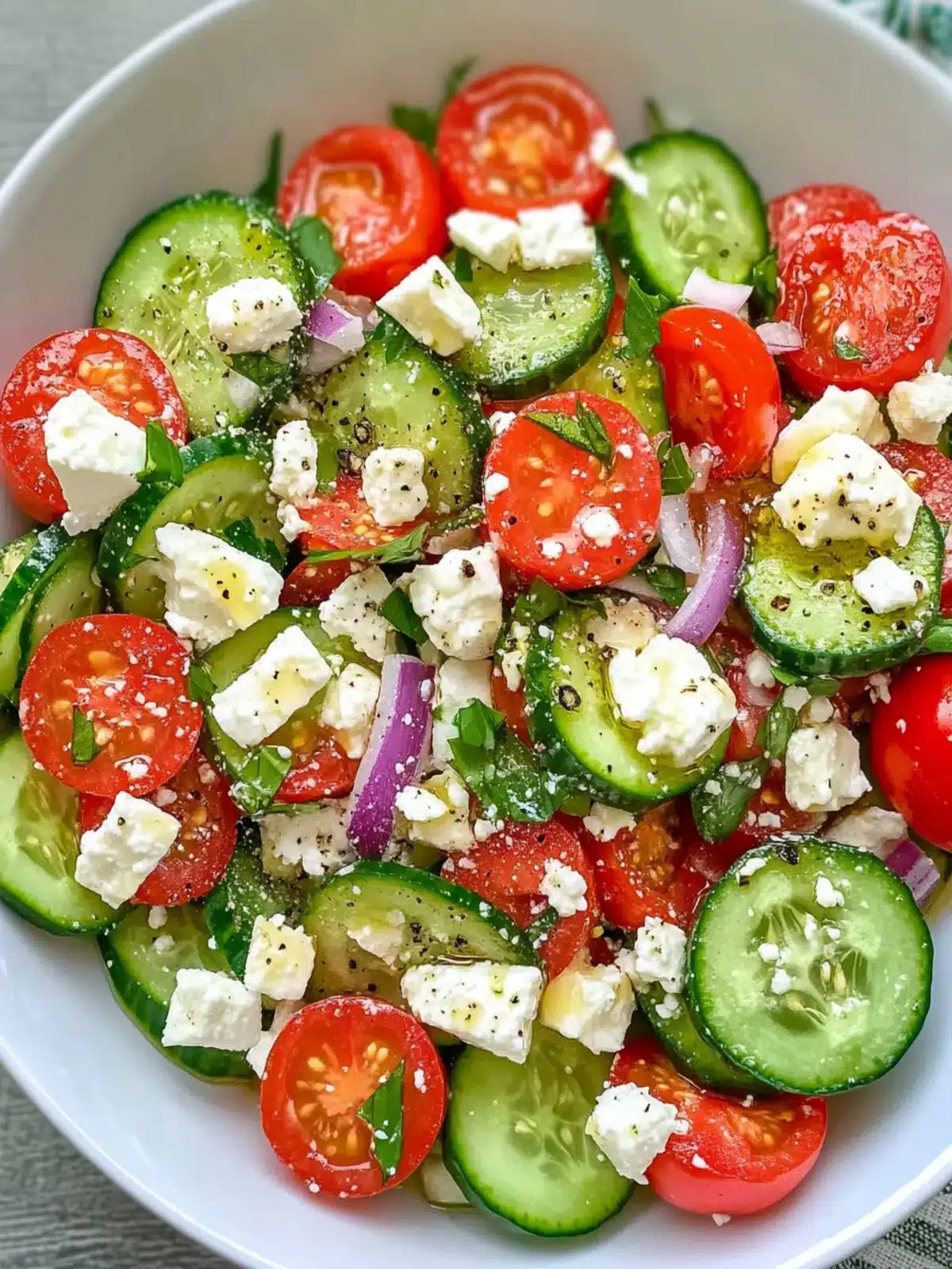 Quick & Healthy Cucumber Tomato Salad with Feta Cheese Bliss