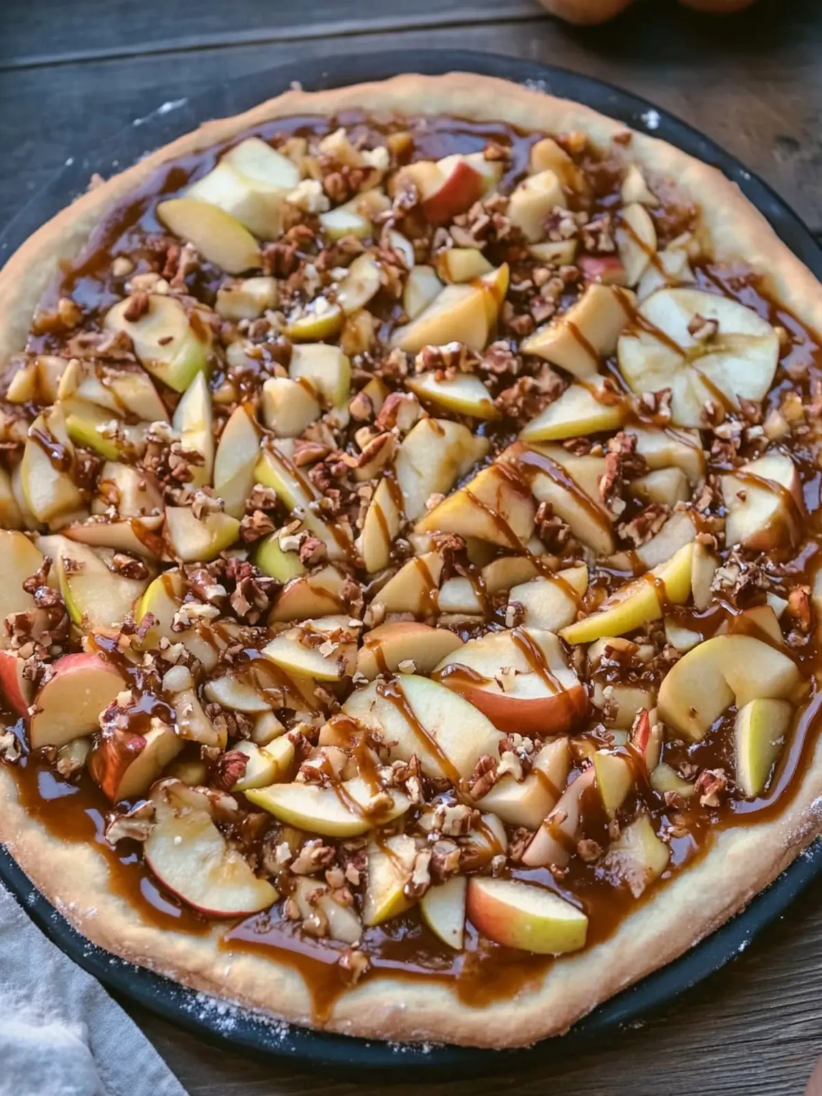 Caramel Apple Dessert Pizza