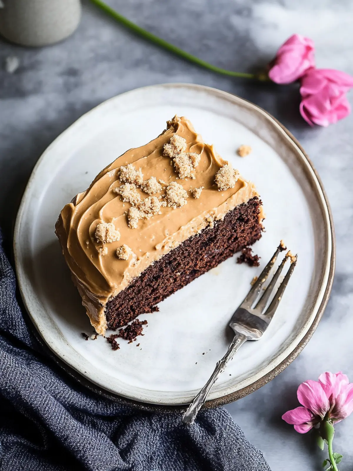 chocolate cake with peanut butter icing