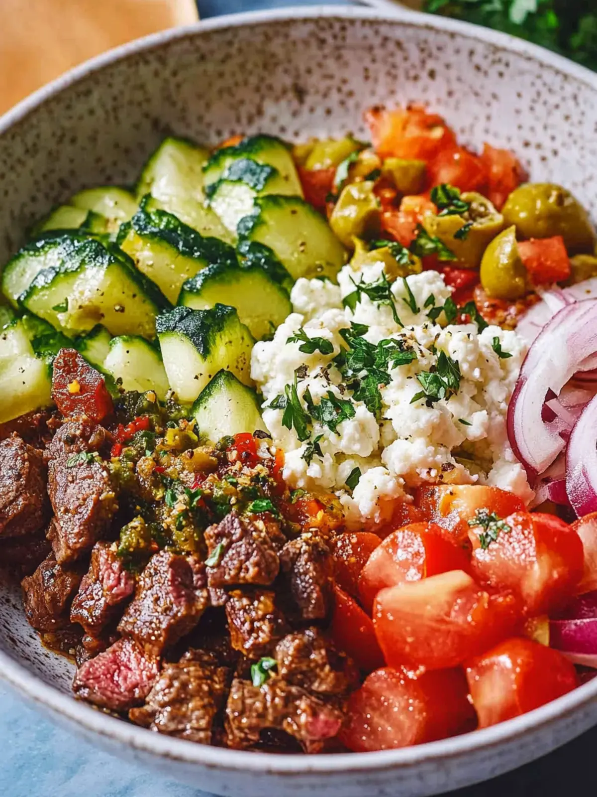 Quick & Easy Mediterranean Steak Bowl Recipe