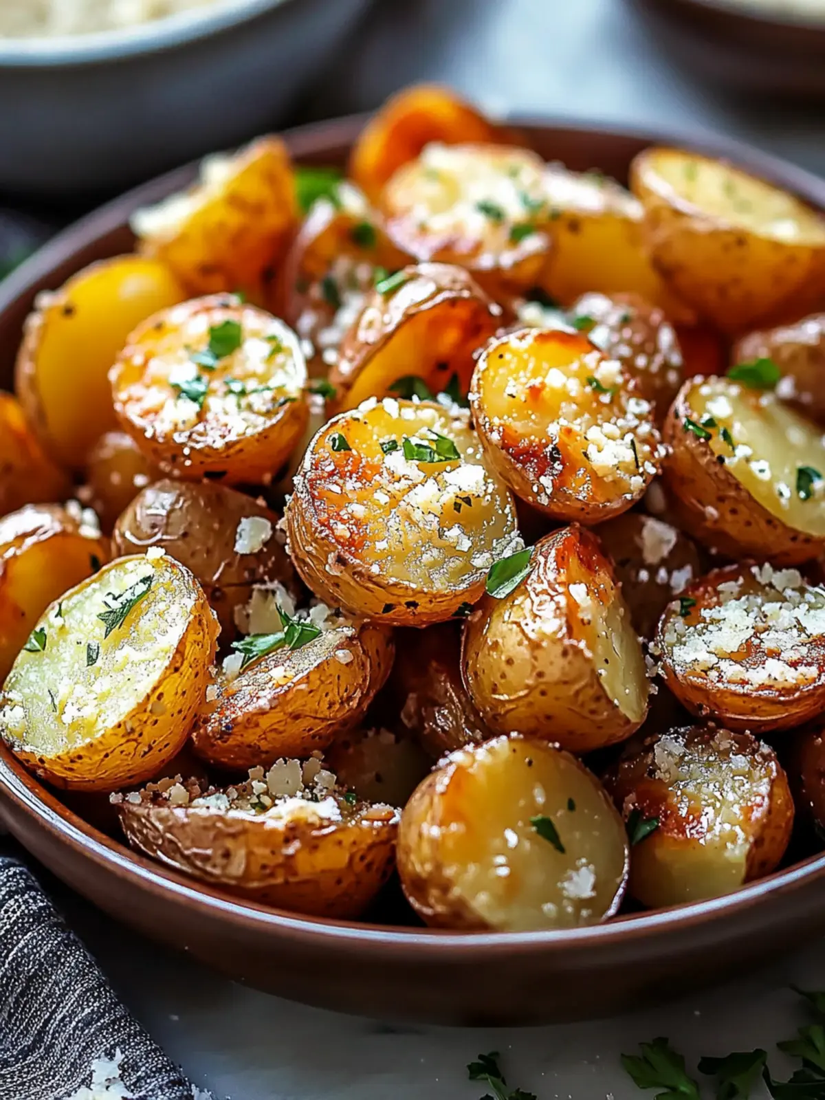 Roasted Garlic Butter Parmesan Potatoes