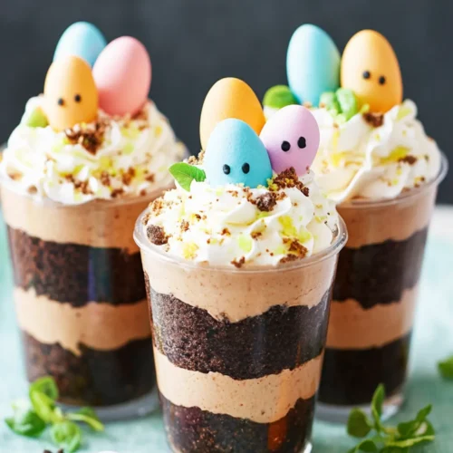 Easter Pudding Dirt Cups