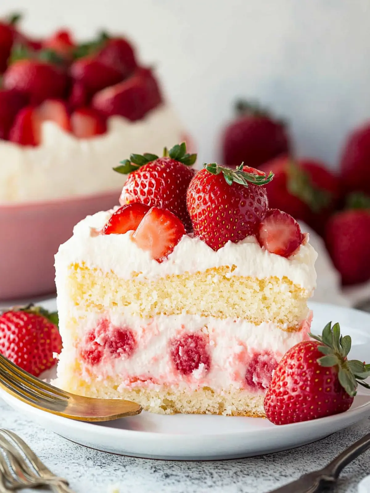 strawberry poke cake