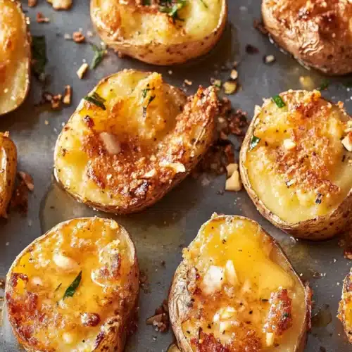 Crispy Smashed Potatoes with Garlic Butter