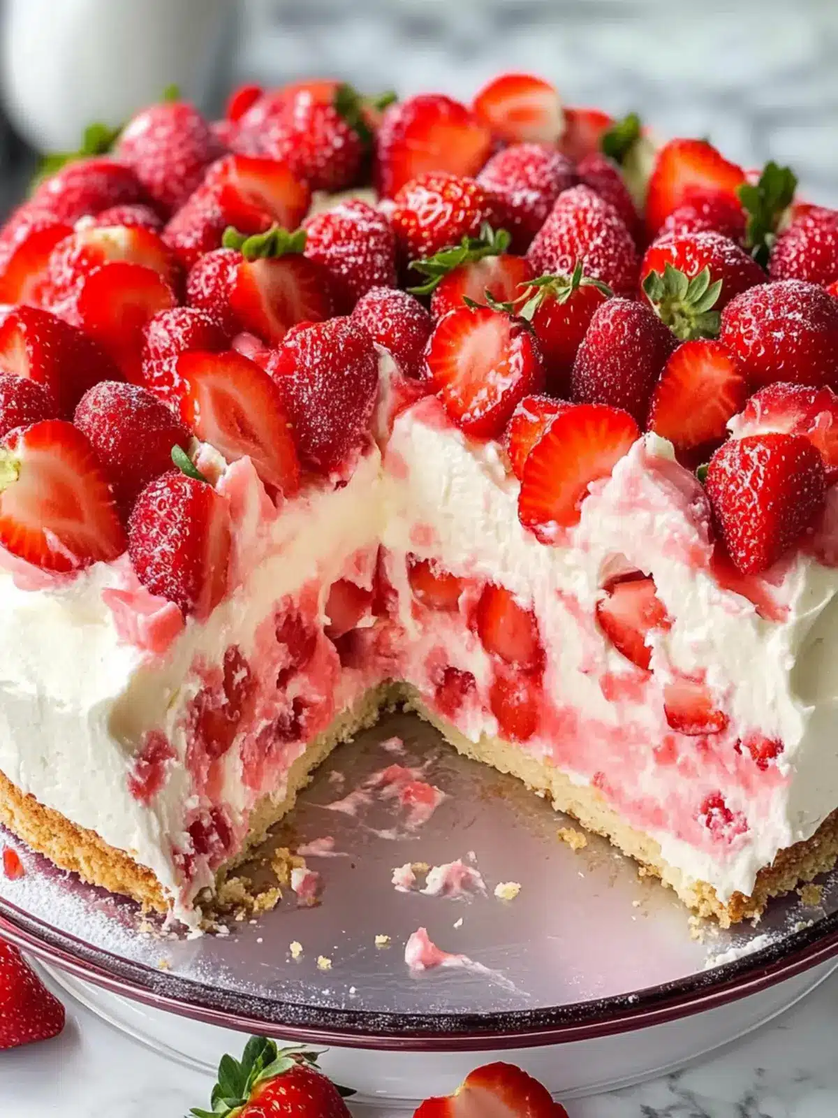strawberry cheesecake poke cake
