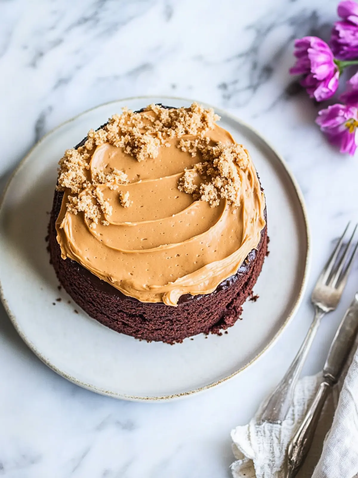 chocolate cake with peanut butter icing
