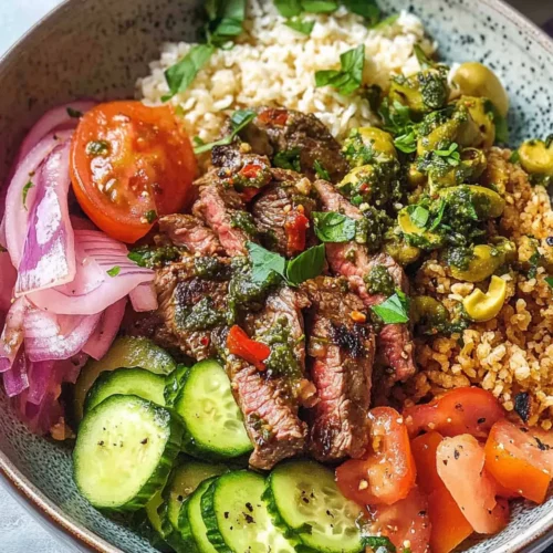 Quick & Easy Mediterranean Steak Bowl Recipe