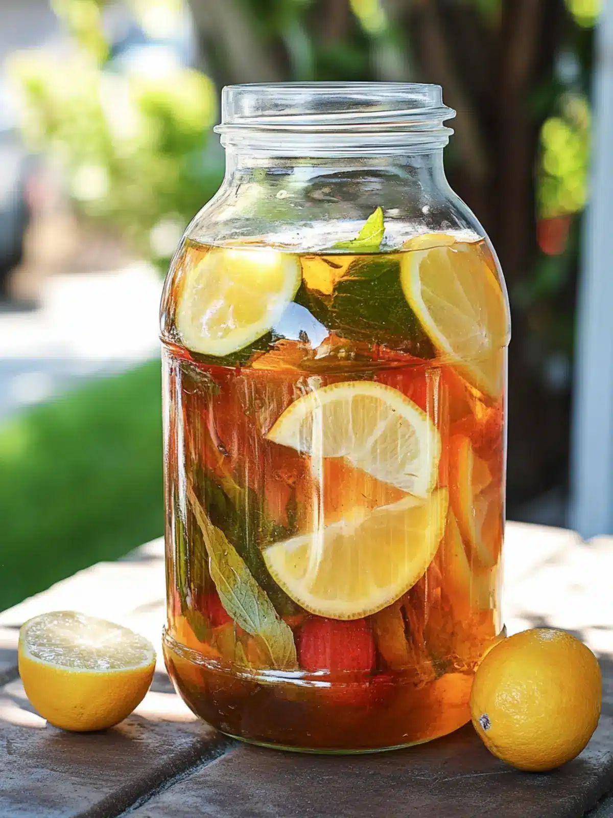 Delightful Sun Tea Recipe with Strawberry Lemon Twist