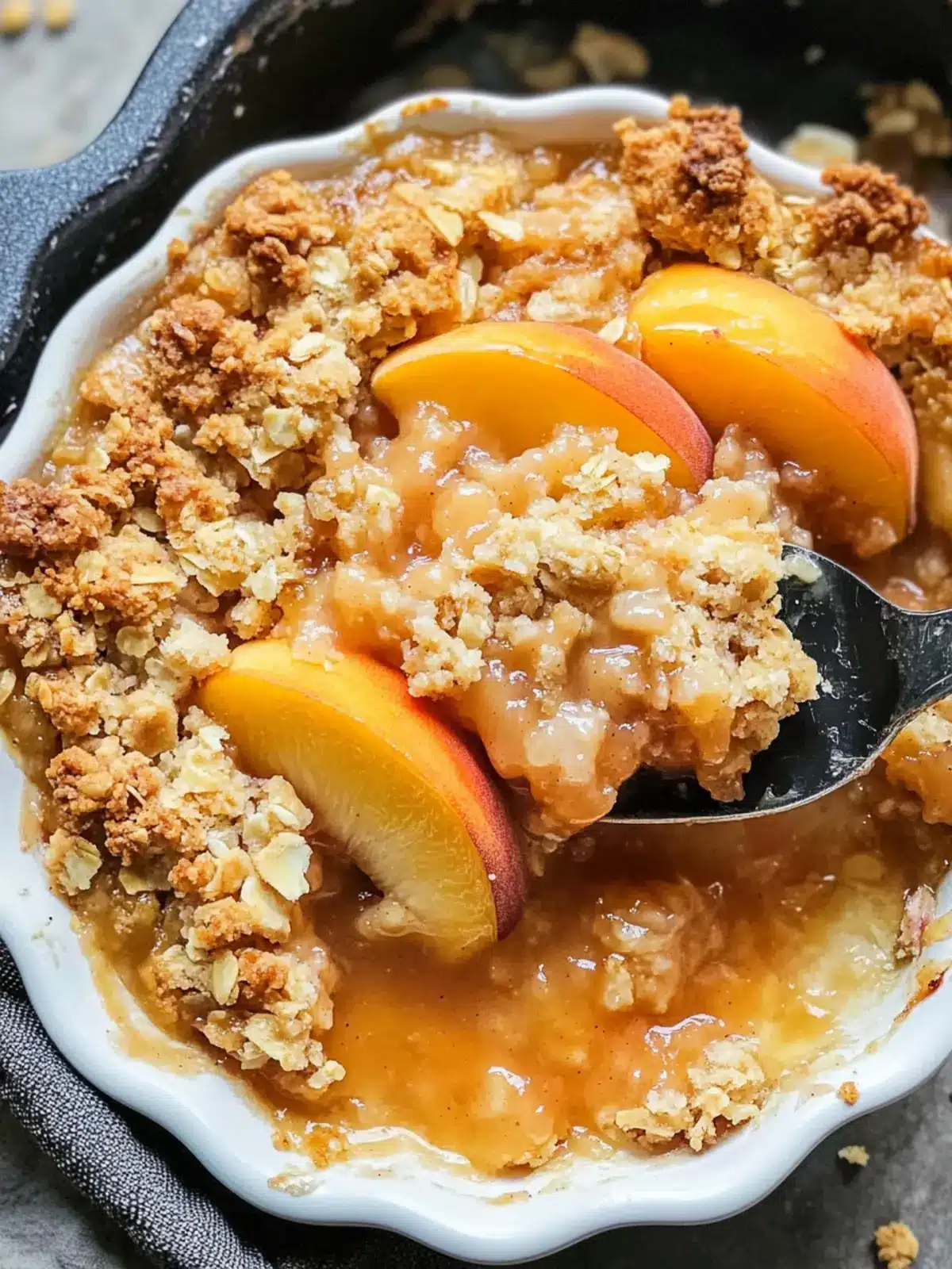 Peach crisp with fresh peaches recipe