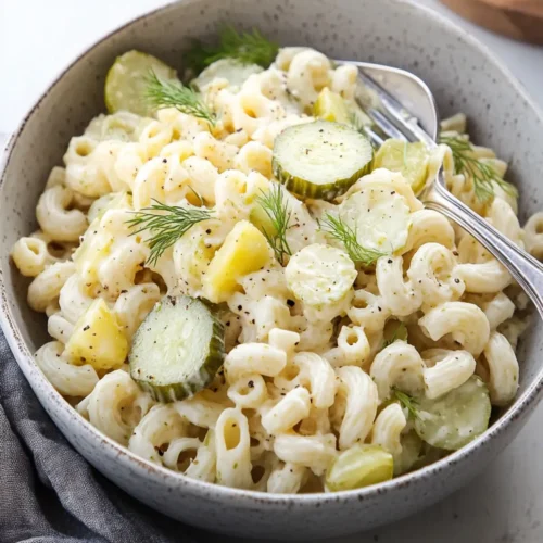 Dill pickle pasta salad recipe