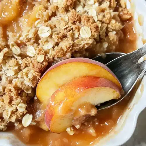 Peach crisp with fresh peaches recipe
