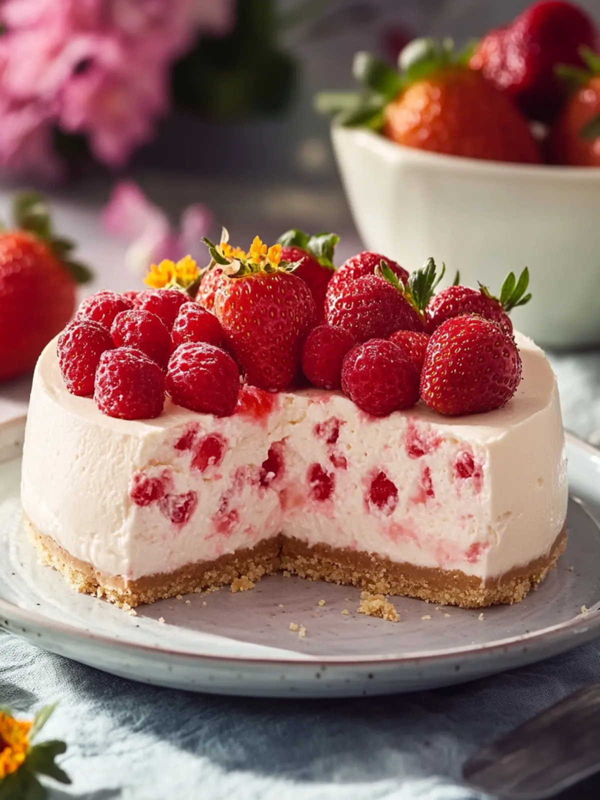 No bake strawberry cheesecake recipe