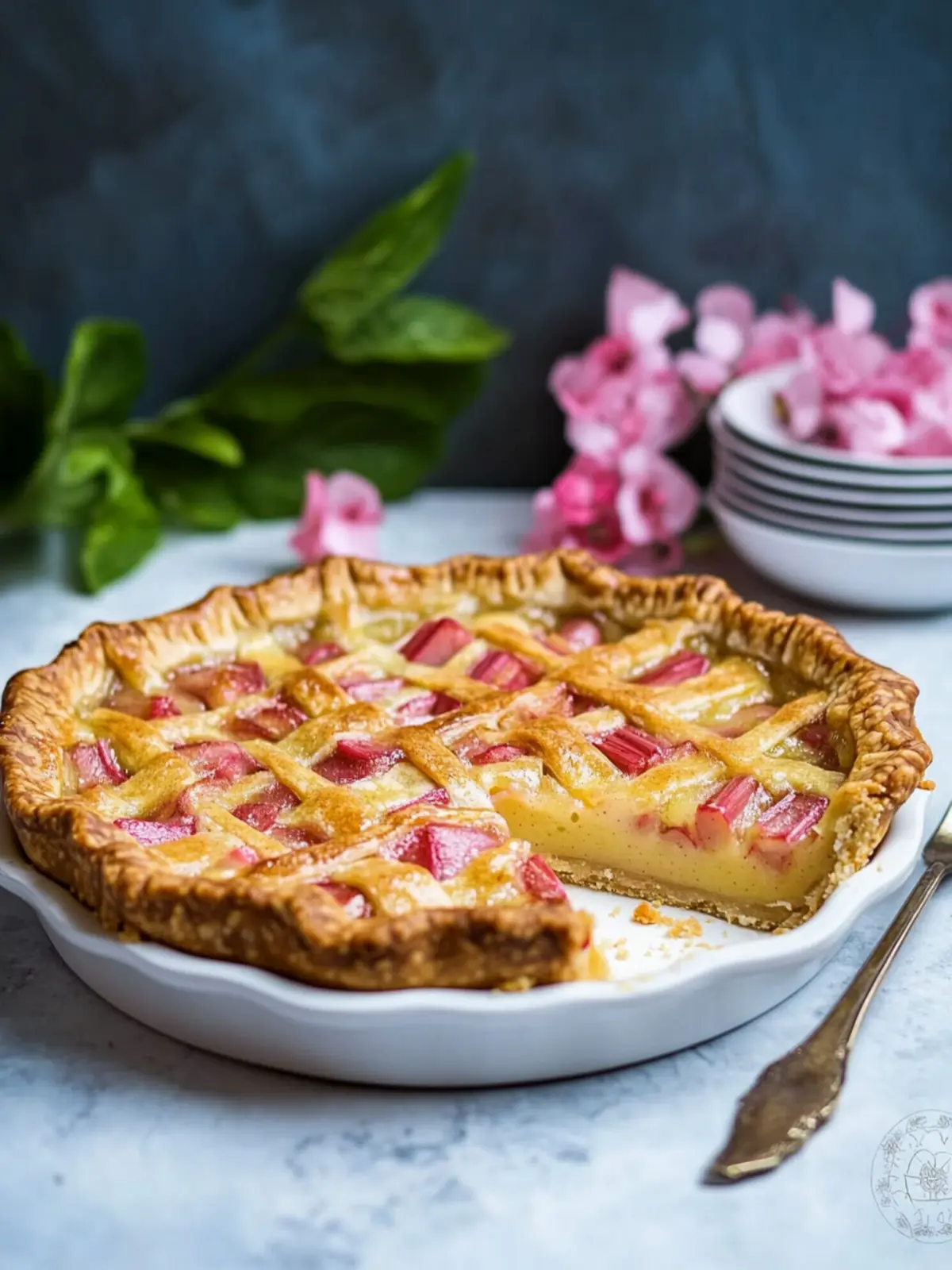 rhubarb custard pie