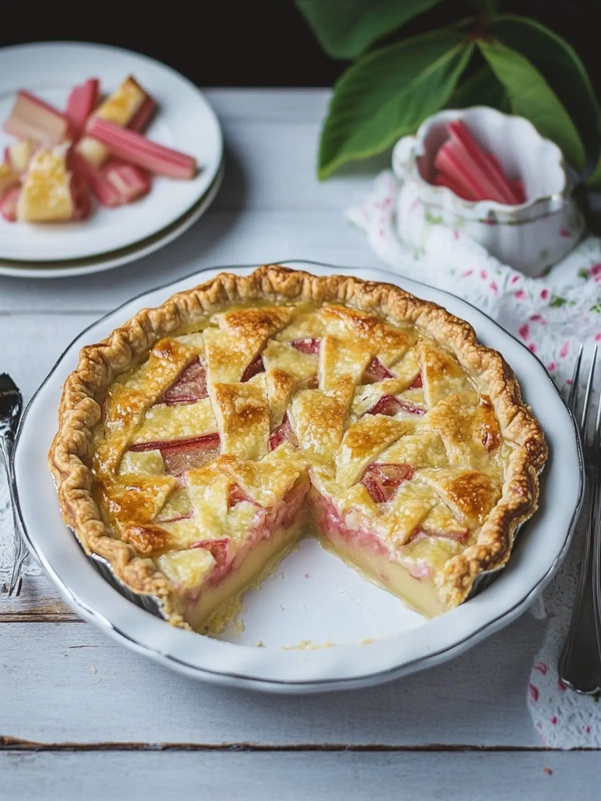 rhubarb custard pie