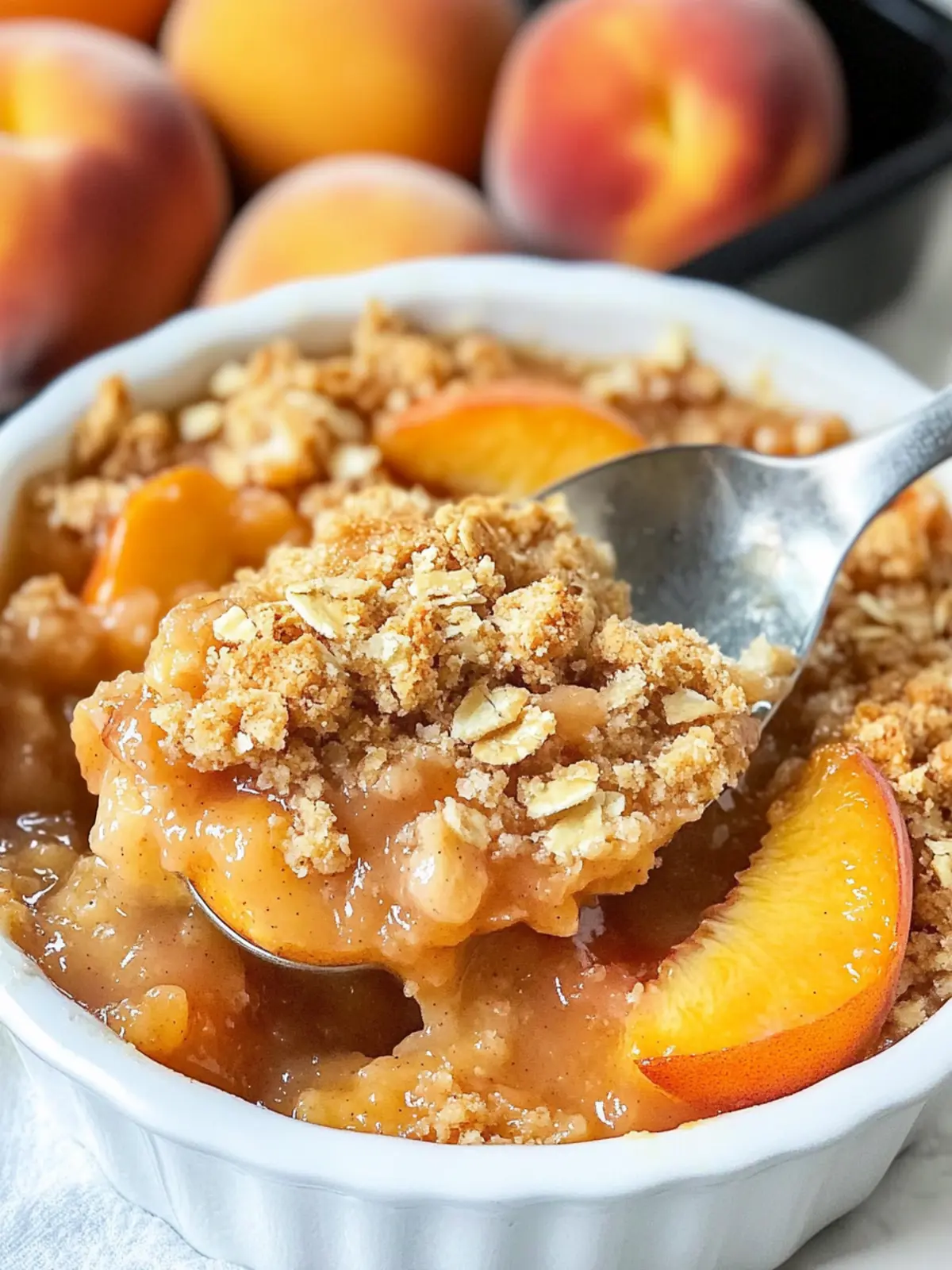 Peach crisp with fresh peaches recipe