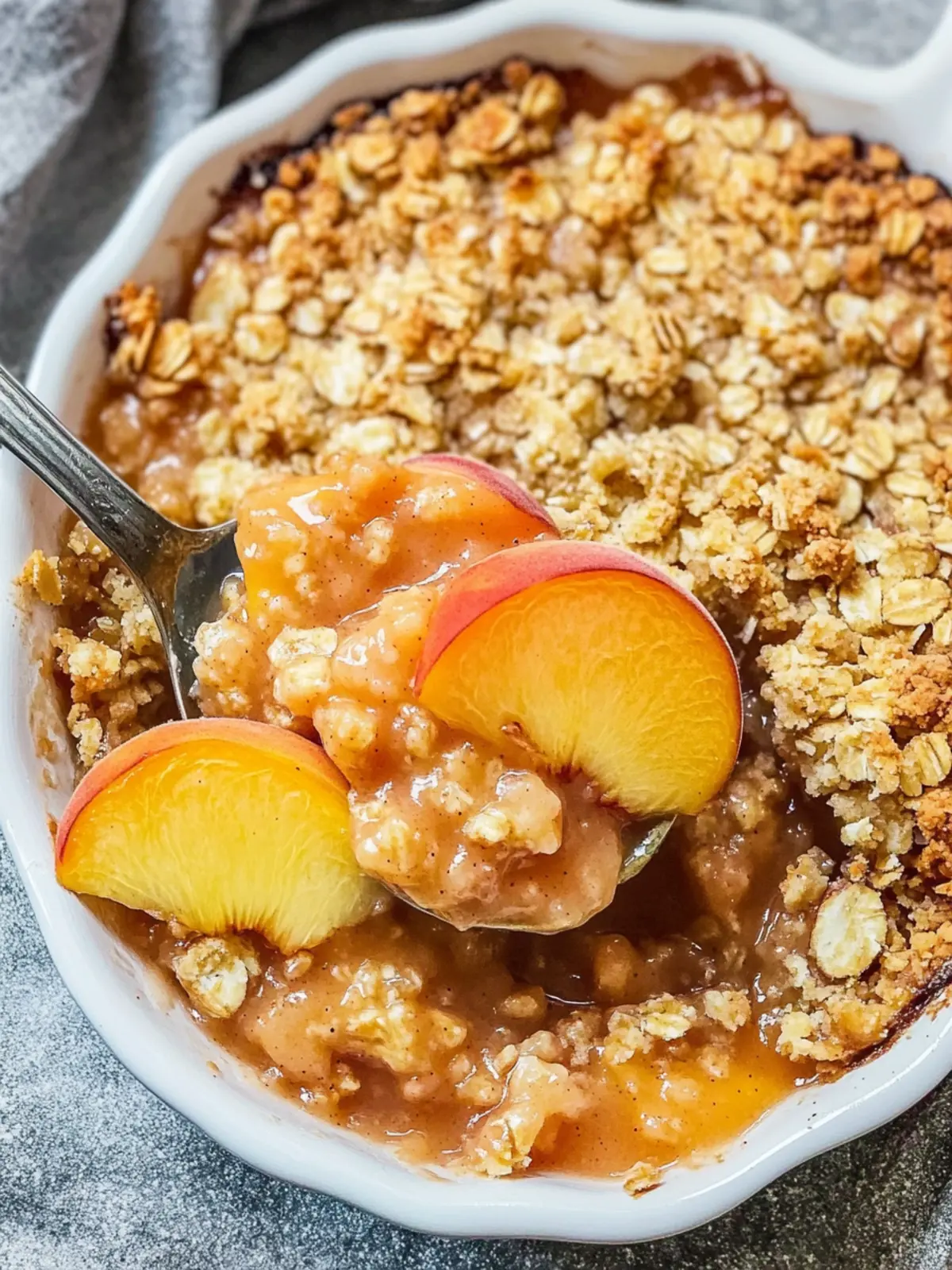Peach crisp with fresh peaches recipe