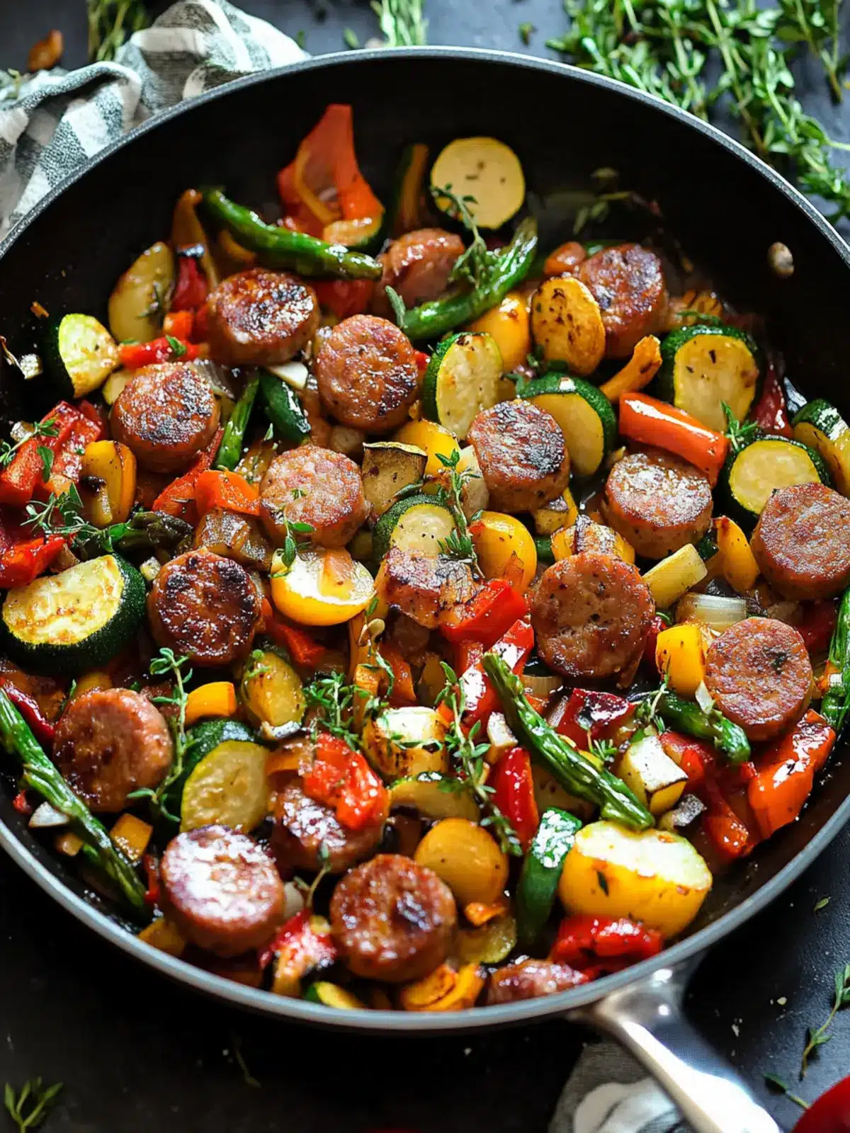 Sausage and Veggies Skillet - 30 Minute, One-Pan Meal