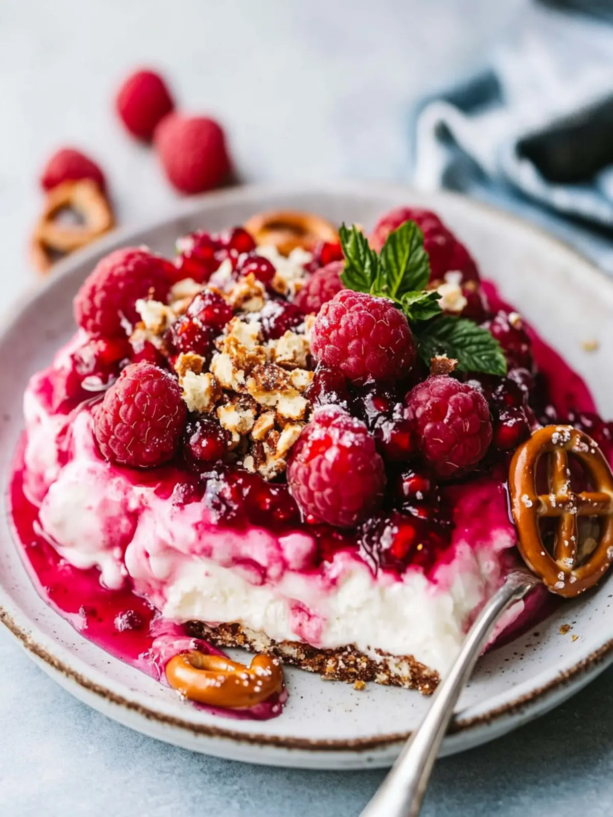 raspberry pretzel salad