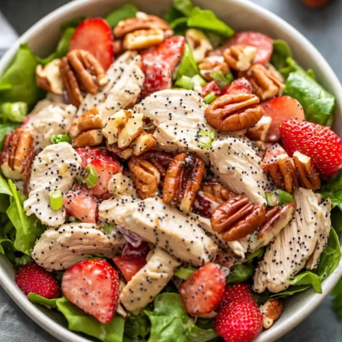 Strawberry Poppy Seed Pecan Chicken Salad