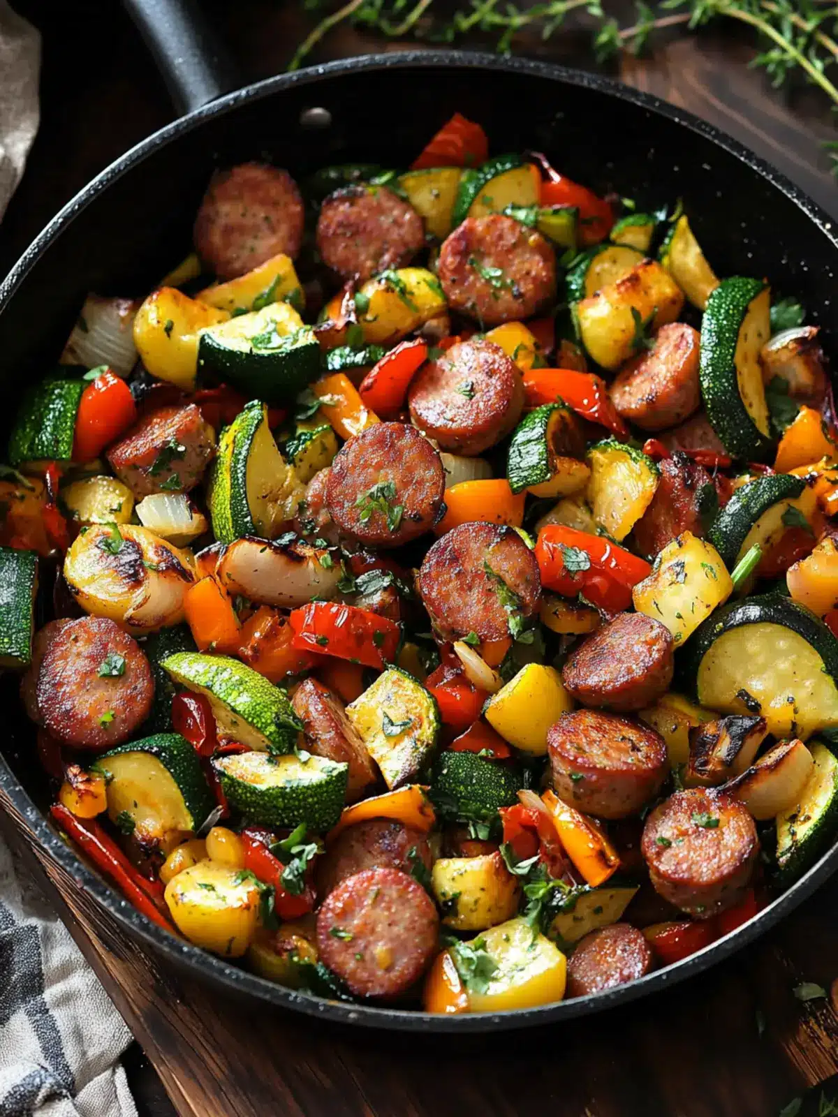 Sausage and Veggies Skillet - 30 Minute, One-Pan Meal