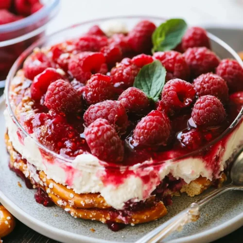 raspberry pretzel salad