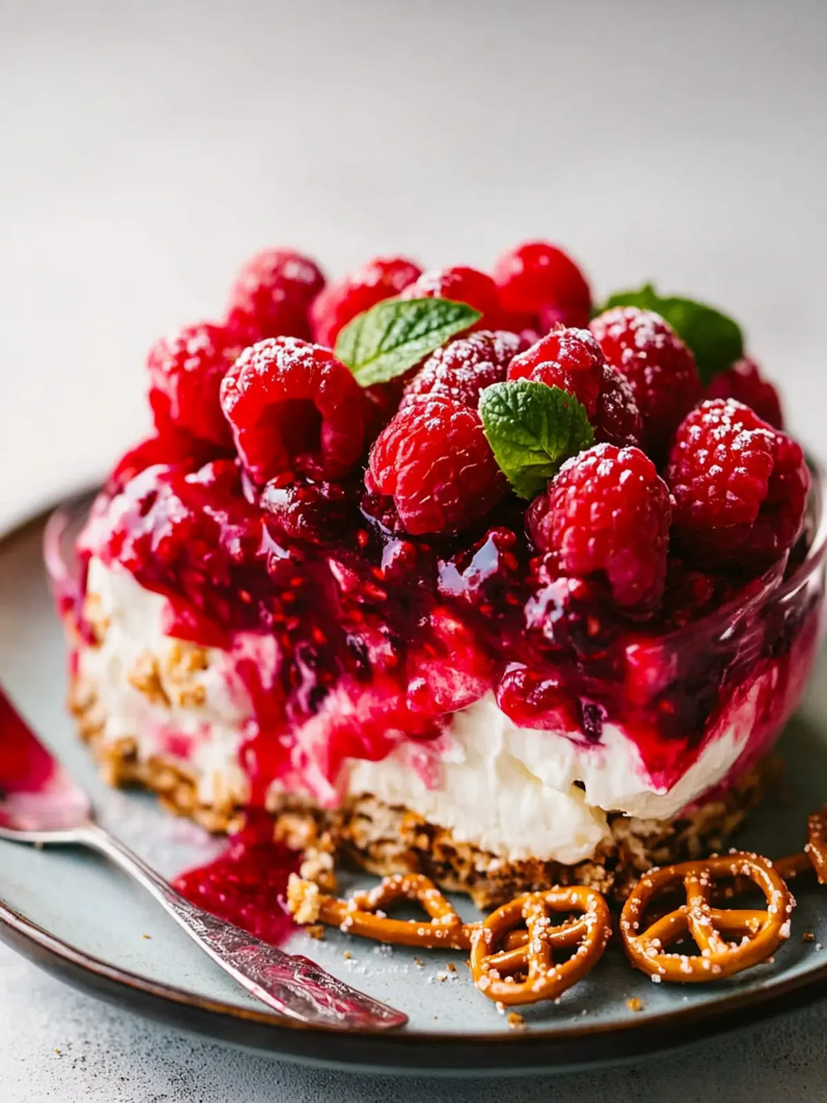 raspberry pretzel salad